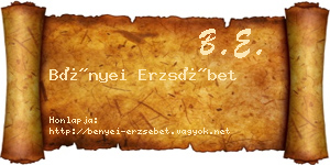 Bényei Erzsébet névjegykártya